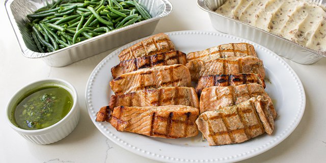 Grilled Salmon w/ 2 Sides