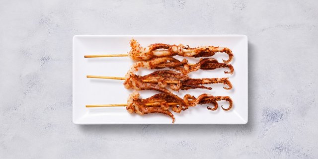 BBQ Squid Skewers