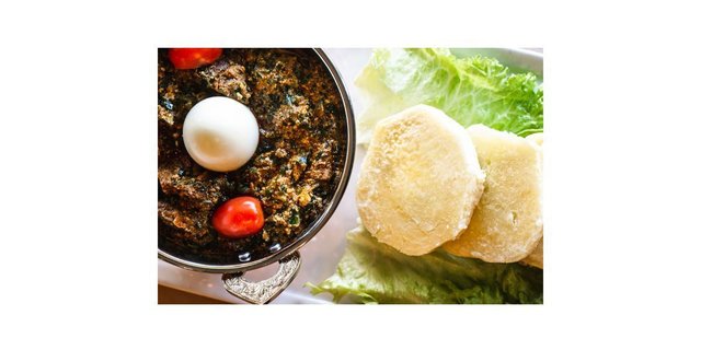 Spinach Stew & Boiled Yam