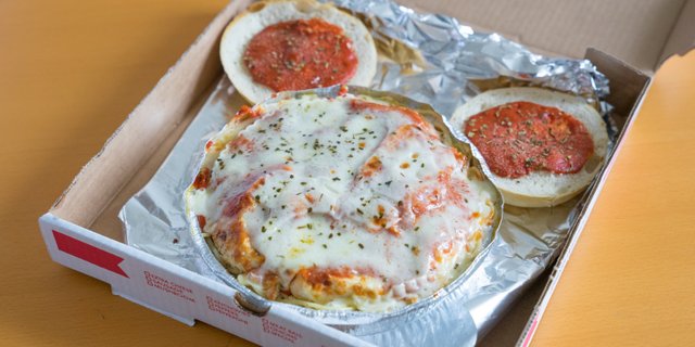 Grilled Chicken Parmigiana & Spaghetti