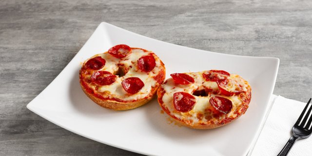 Open Face Pepperoni Pizza Bagel