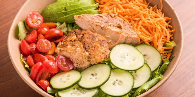 Baked Salmon Green Goddess Salad