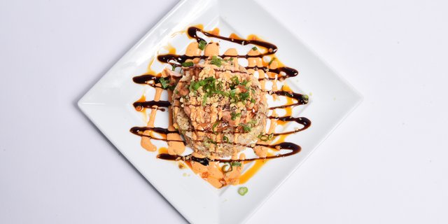 Grilled Salmon Hibachi Fried Rice