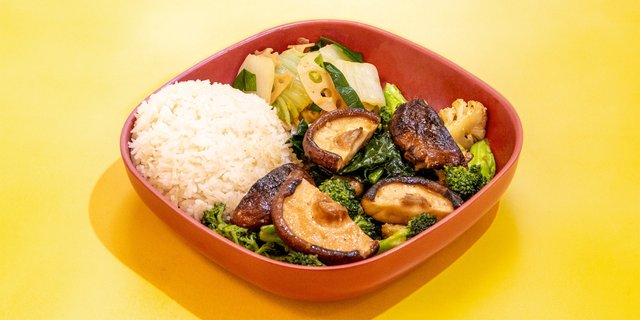 Broccoli & Mushrooms Rice Plate