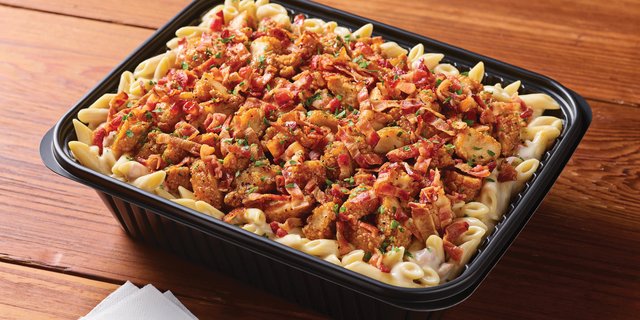 Four-Cheese Mac & Cheese w/ Honey-Pepper Chicken Tenders