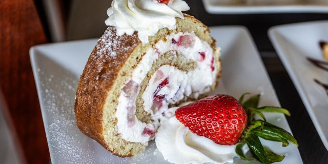 Strawberry Swiss Roll Slice