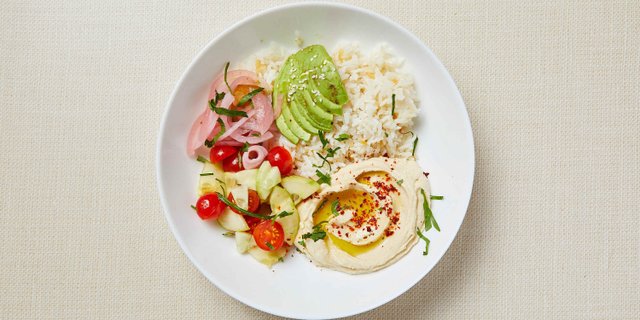 Vegan Hummus Rice Bowl