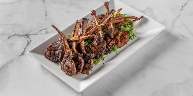 Lamb Chops over Grits