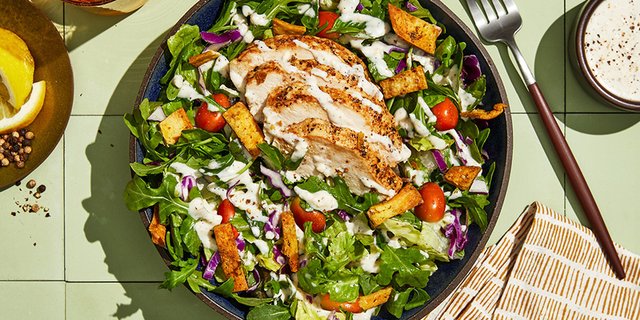 Lemon Pepper Chicken Caesar Salad