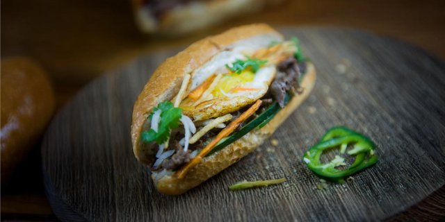 Sunny-Side Beef Banh Mi