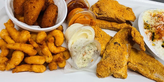 Pin Strikes Seafood Sampler