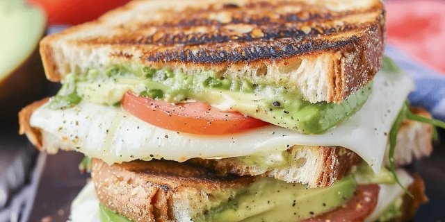 Avocado, Tomato & Mozzarella Grilled Sandwiches