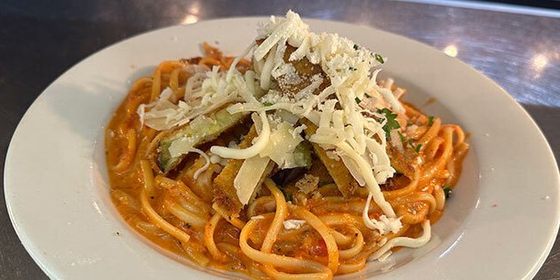 Individual Eggplant Parmesan Linguine
