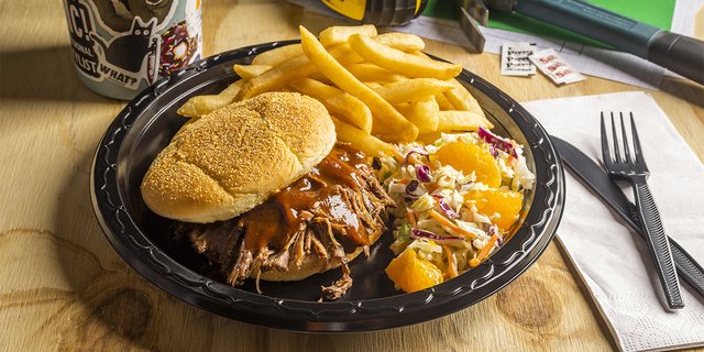 BBQ Brisket Sandwich w/ Fries & Coleslaw