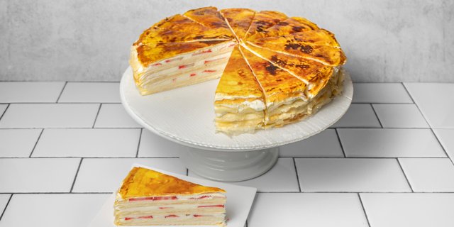 10" Strawberry Mille Crepe Cake