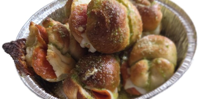 Pepperoni & Mozzarella Stuffed Garlic Knots