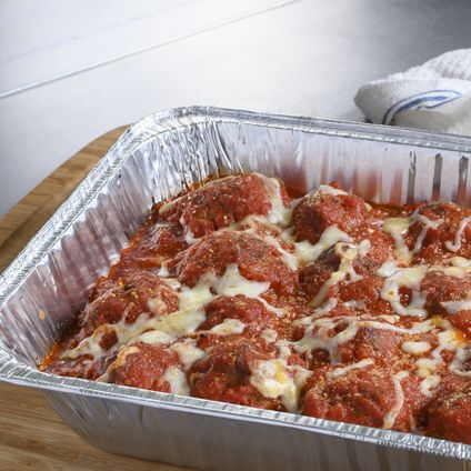 Baked Tray Of Italian Meatballs