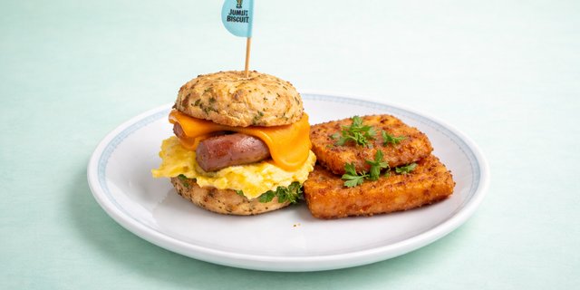 Sausage & Egg Cheddar Biscuit Sandwich