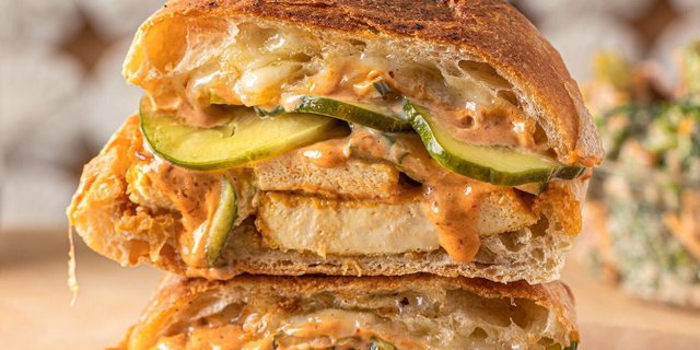 TriBecca's Tofu Cubano Sandwich
