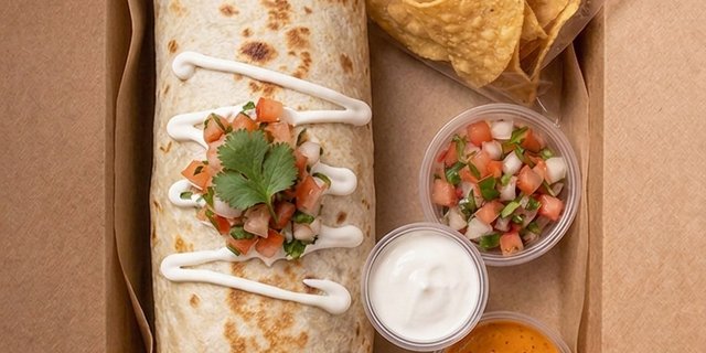 Pulled Chicken Burrito Boxed Lunch