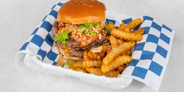 Mystic Blue Burger w/ Fries