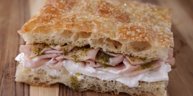 Mortadella & Burrata Focaccia Sandwiches