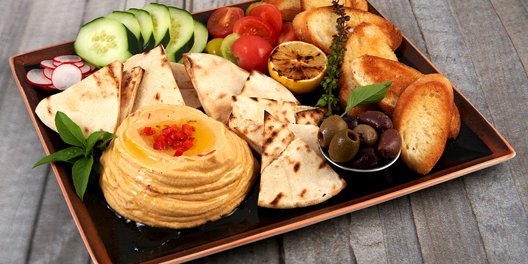 Red Pepper Hummus Tray