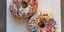 Vanilla Frosting With Assorted Sprinkles Donut