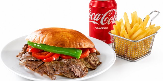 Beef Doner Tombik Sandwich Combo With Fries And Drink