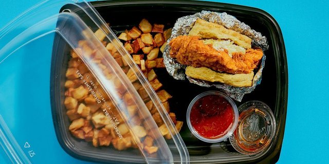 The Squawking Goat Biscuit Sandwich Brunch Box