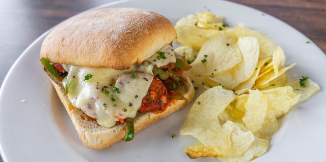 Sausage, Green Peppers & Onions Sandwich