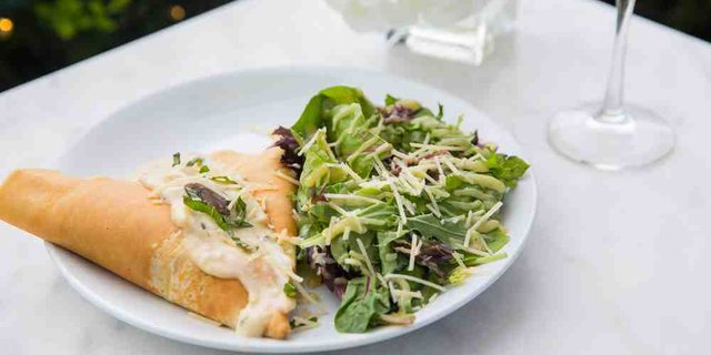 Gluten-Free Chicken Alfredo Crepe