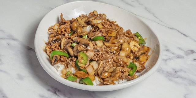 Sautéed Beef Rice Plate
