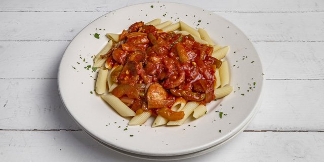 Sausage, Peppers & Onions w/ Marinara Over Penne