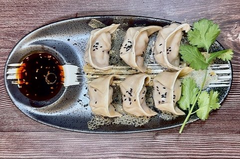 Pan-Fried Shrimp & Pork Dumplings