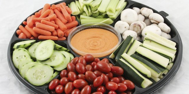 Vegetables & Hummus Snack Square Tray