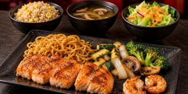 NY Strip Steak & Salmon Hibachi Combination