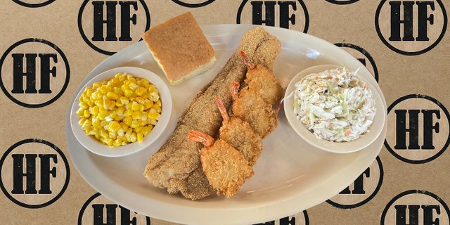 Fried Large Fish Fillet Dinner