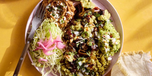 Vegetable Adobada Rice Plate