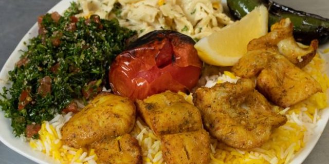 Fish Fillet Kabob Plate