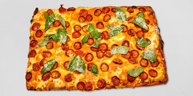 Spicy Vodka Roni Sicilian Pizza Pie