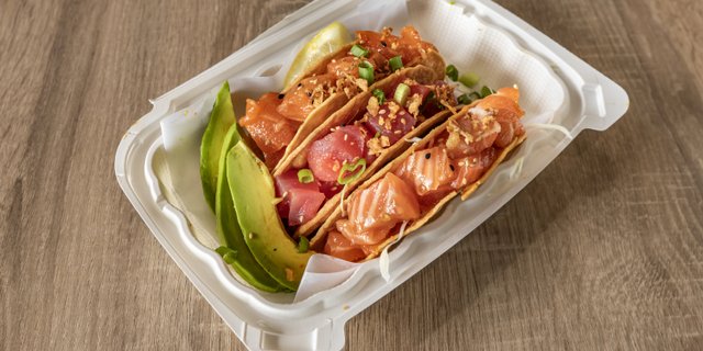Crispy Salmon Poke Taco