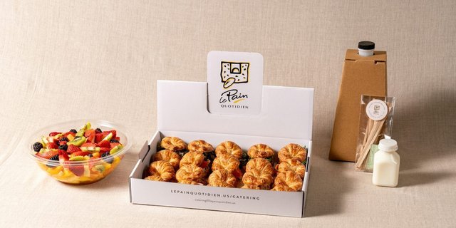 Mini Croissant Sandwiches & Fruit-Small