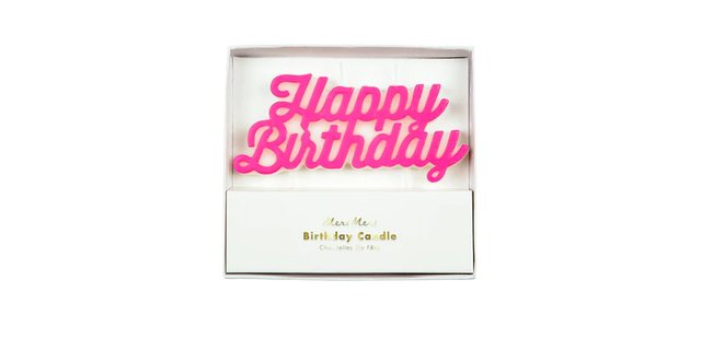 Pink Happy Birthday Candle