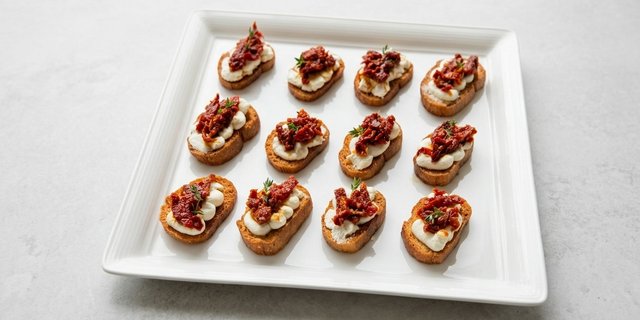Sun-Dried Tomato & Goat Cheese Crostini