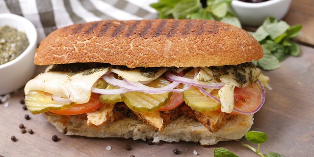 May the Pesto Man Win Sandwich