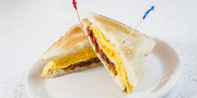 Breakfast Sandwich on Blue Oven English Muffin