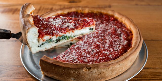 Fresh Spinach Deep-Dish Pizza