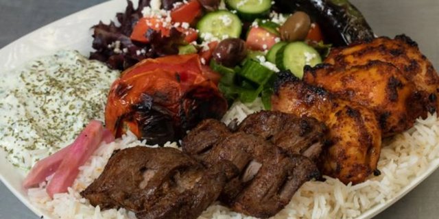Beef Steak & Chicken Leg Kabob Plate