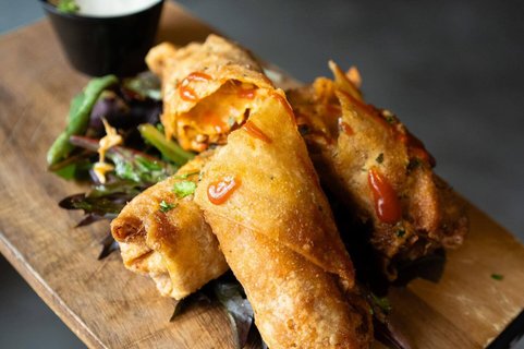 Platter of Hand-Made Eggrolls